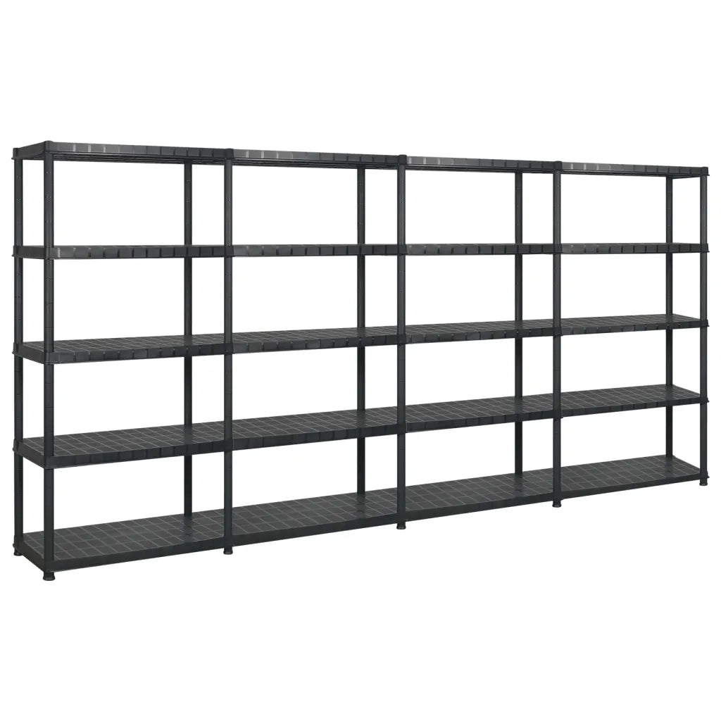 Scaffale a 5 Ripiani Nero 366x45,7x185 cm in Plastica cod mxl 43087