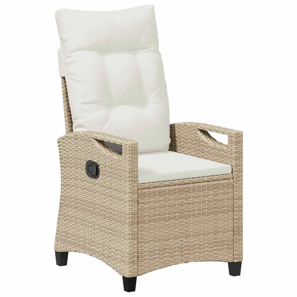 Sedia da giardino reclinabile Beige e Crema 56 x 60 x 112 cm