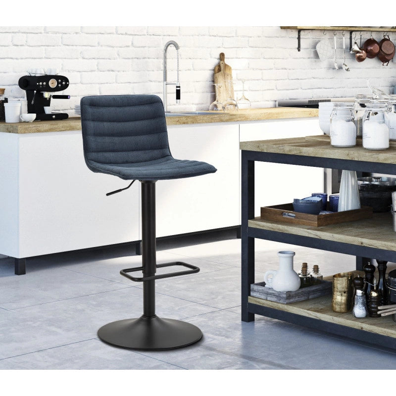 Sgabello Bar High Navy cm 43x49,5x85,5-107(seduta cm 61-82,5) Set 2pcs