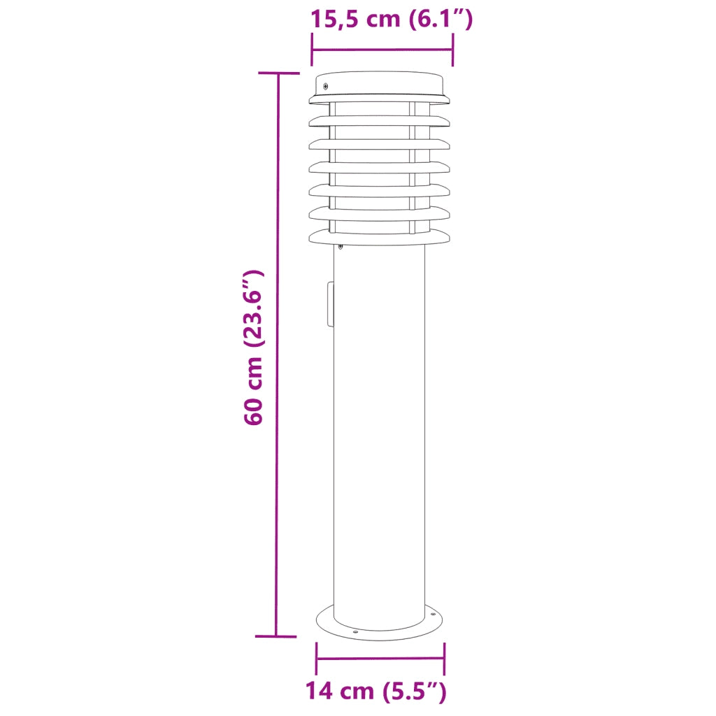 Lampada da Terra per Esterni con Presa Argento 60 cm in Acciaio CFW3888679