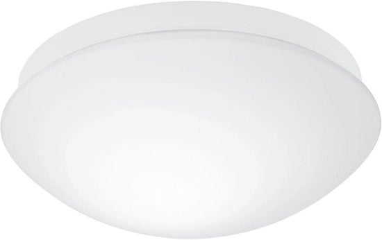 Lampada da soffitto per bagno con sensore di movimento e sensore di luce naturale, bianca, vetro e plastica, connessione E27, IP44