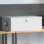 Contenitore Portaoggetti Argento 90x47x33,5 cm in Alluminio 152254