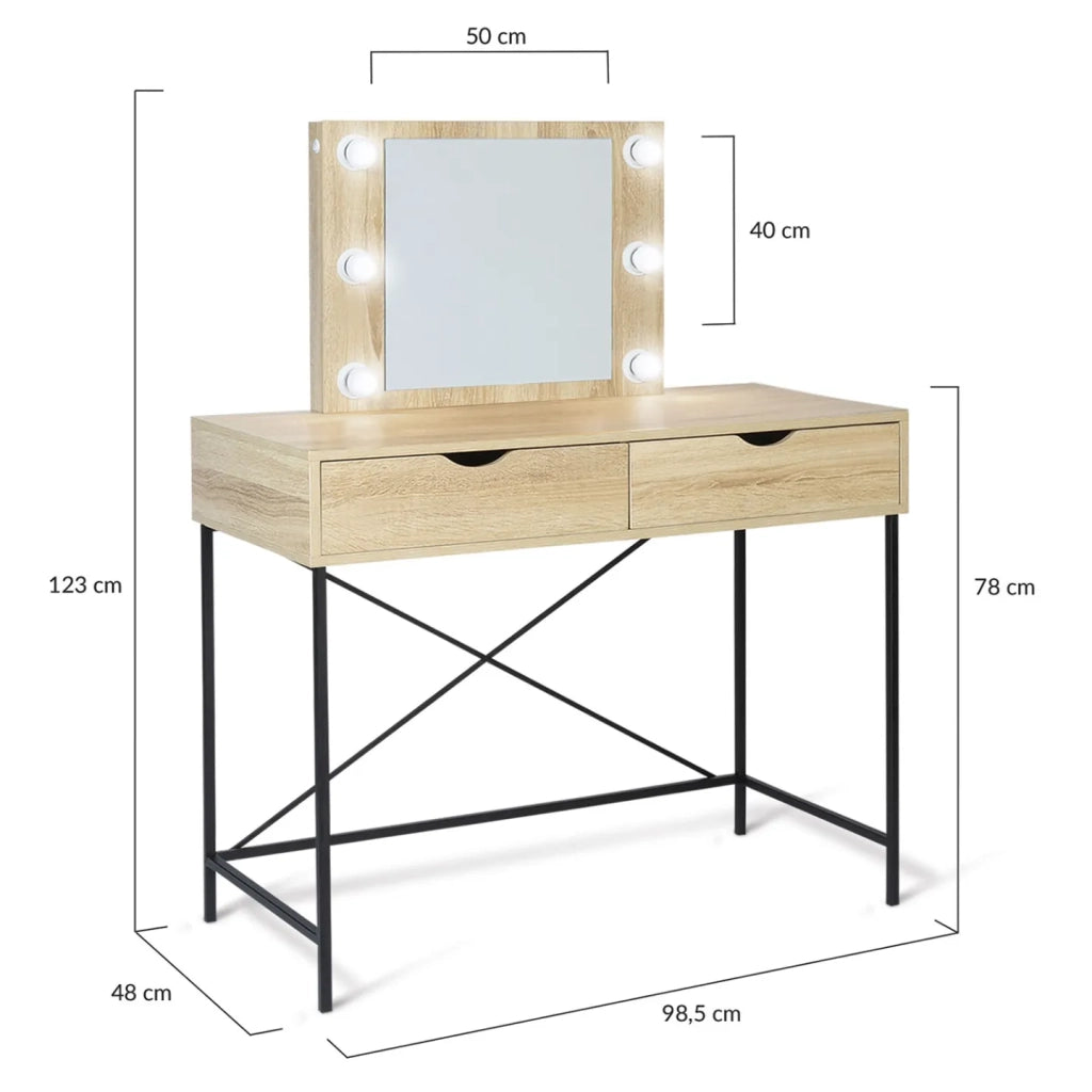 IDMarket - Toeletta con specchio di design industriale LOUISA