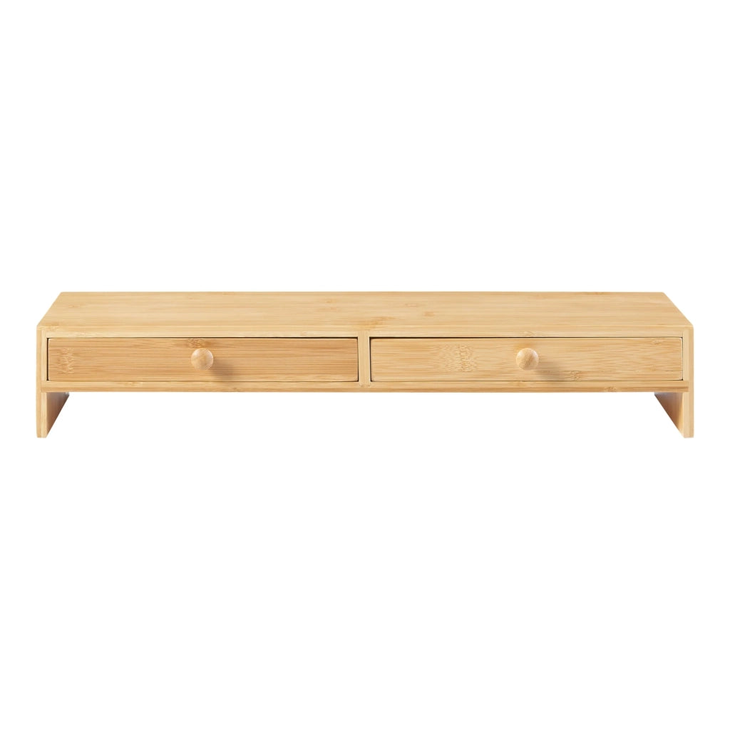 Rialzo per monitor in bambù con 2 cassetti 56 x 18 x 10 cm naturale 03_0010518