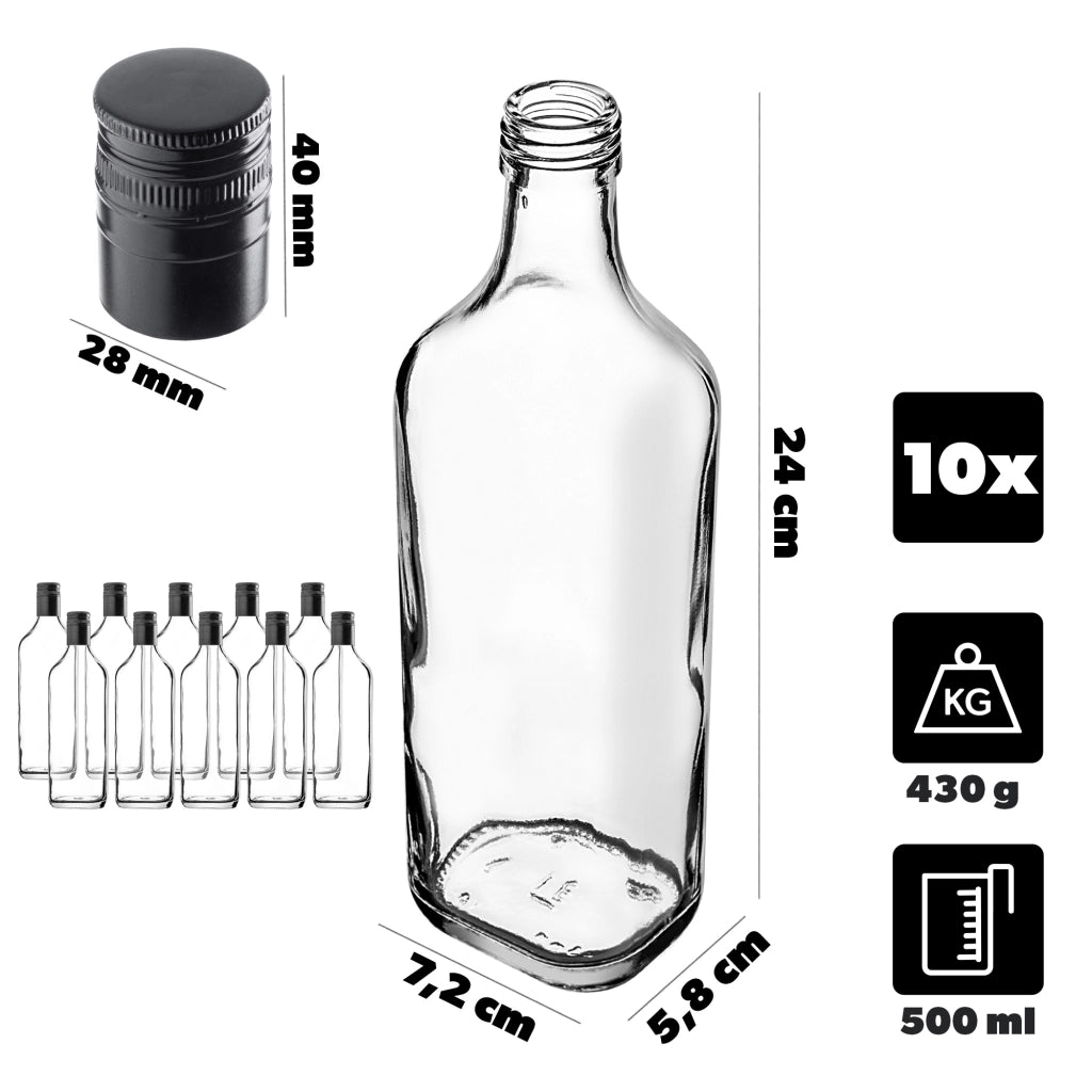KADAX Butelka WHISKY500 500ml pakiet 10szt z zakrę