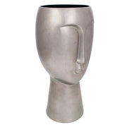Figura viso in ceramica grigia 25,5x25,5x52h