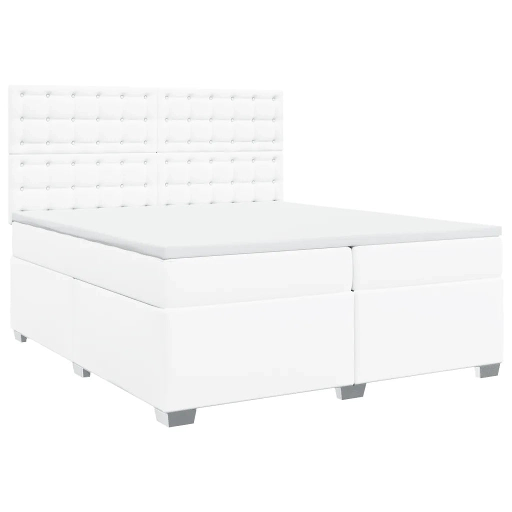 Giroletto a Molle con Materasso Bianco 200x200cm in Similpelle 3290737