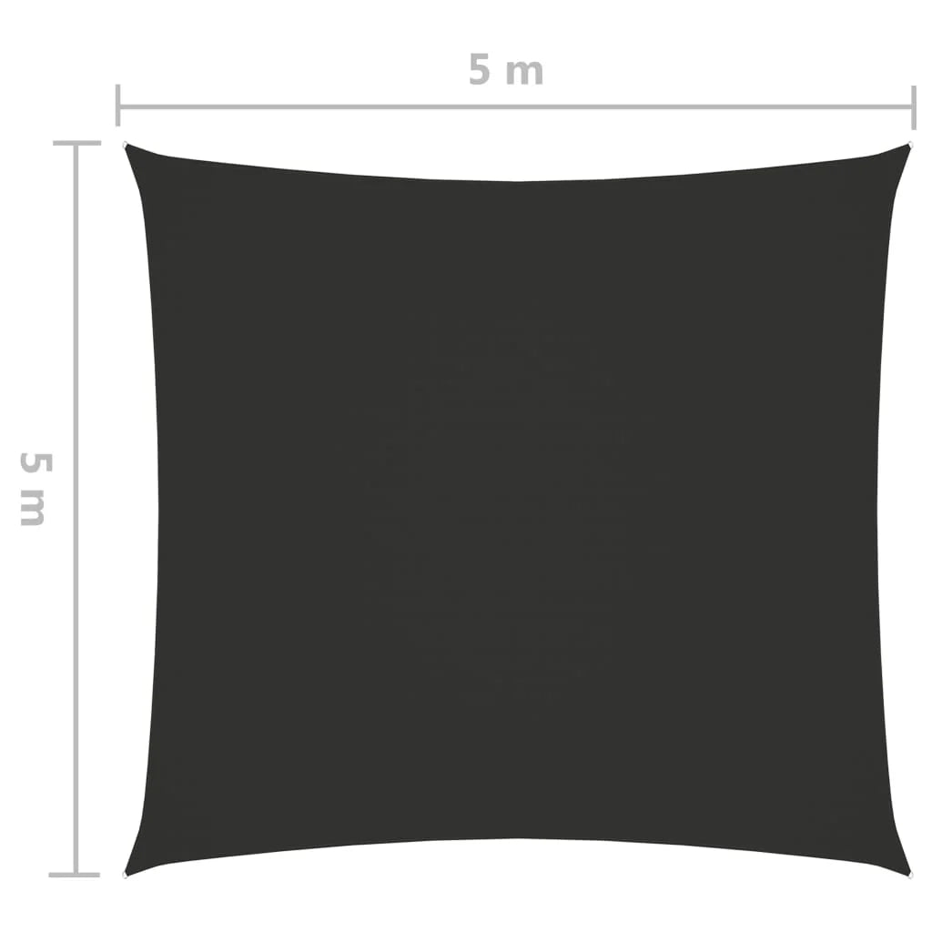 Vela ombreggiante/ombrellone quadrato 5 x 5 m in tessuto Oxford antracite 02_0009513