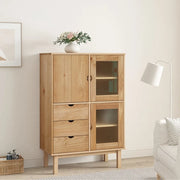 Credenza OTTA 85x43x125 cm in Legno Massello di Pino 351306