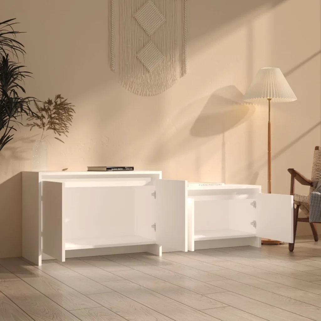 Mobile TV Bianco 146,5x35x50 cm in Truciolato 809809