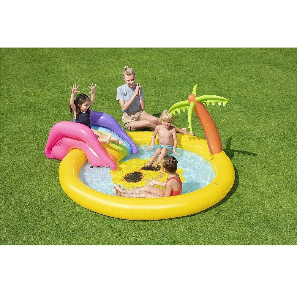 Trade Shop - Piscina Gonfiabile Giardino Per Bambini Con Scivolo 237x201x104cm Sunnyland 53071 -