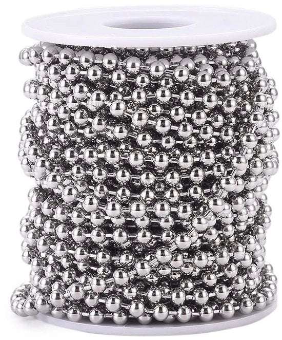 Catenaccio RVS da 10 Metri 4mm - Catena di Acciaio Inossidabile per Gioielli Artigianali