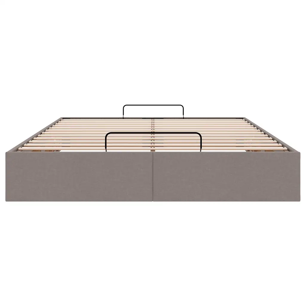 Struttura Letto Pouf senza Materasso Tortora 140x190 cm Tessuto 3310879