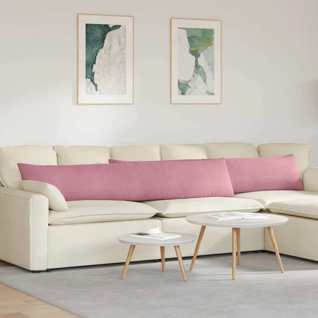 Cuscini da Divano 2 pz | Cuscini per sedie Rosa 200 x 40 cm Tessuto in Cords