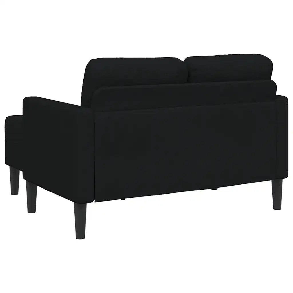 Divano | Divano da soggiorno | Sofa 2 Posti con Chaise longue a L Nera 125 cm in Tessuto