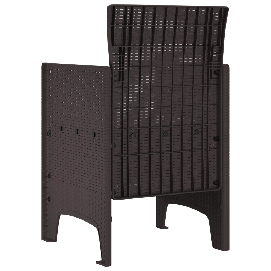 Set di 2 Sedie da giardino con cuscini in Rattan marrone