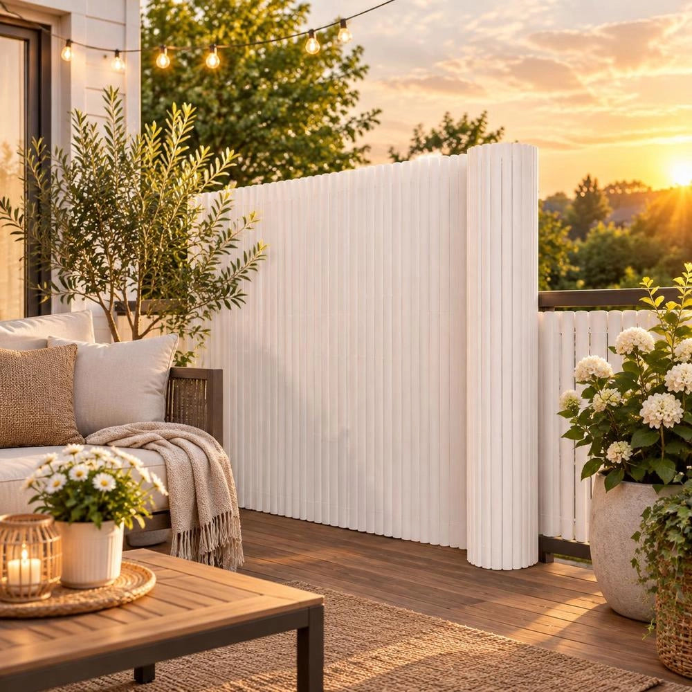 Double-sided Garden Fence 110x300 Cm White