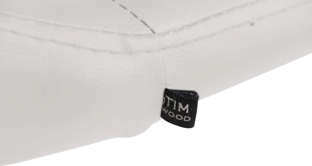 Sedia da lounge Welland in similpelle bianco