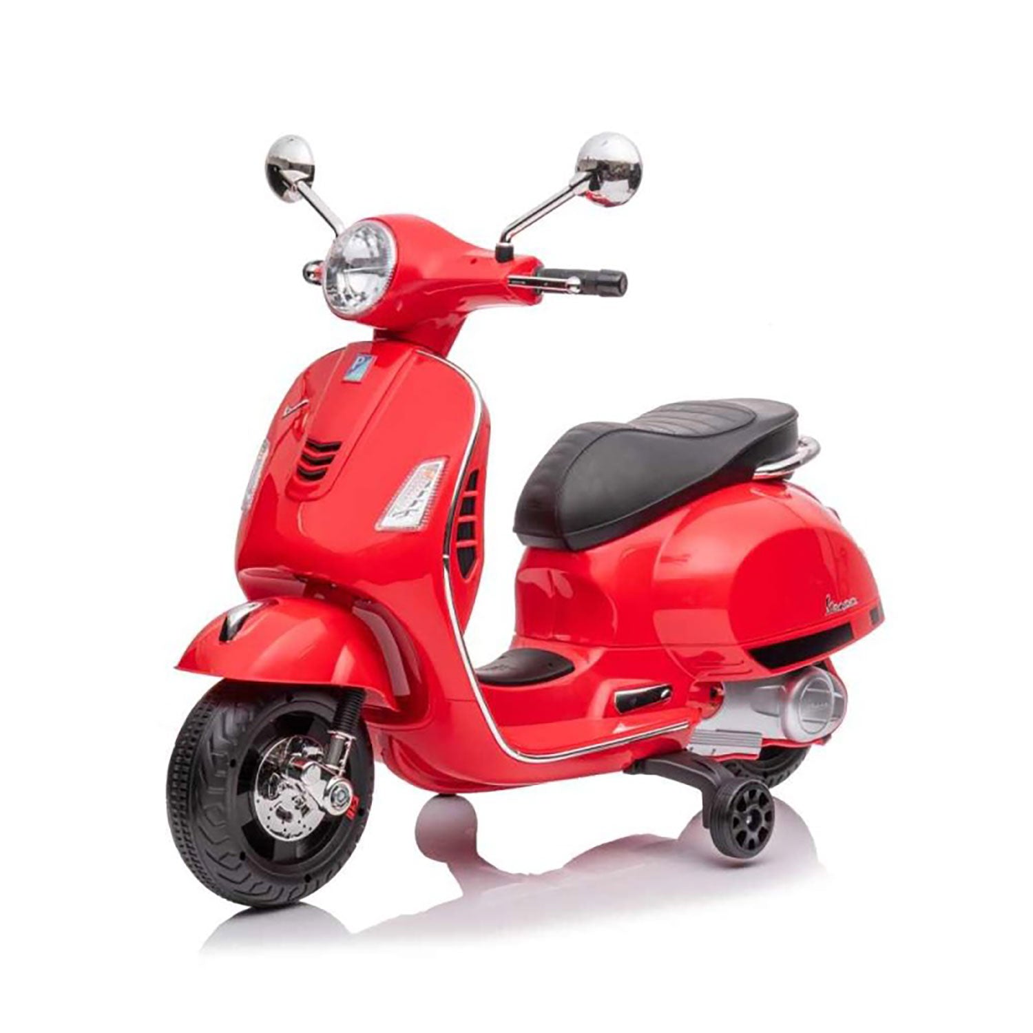 Moto Elettrica per Bambini Licenza Piaggio Vespa GTS Super con Batteria 12V e Luci LED Rosso