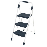 Scala a 3 gradini sgabello pieghevole con corrimano imbottito, Scala portatile e robusta in acciaio al carbonio Blu-Deposito utensili Tool