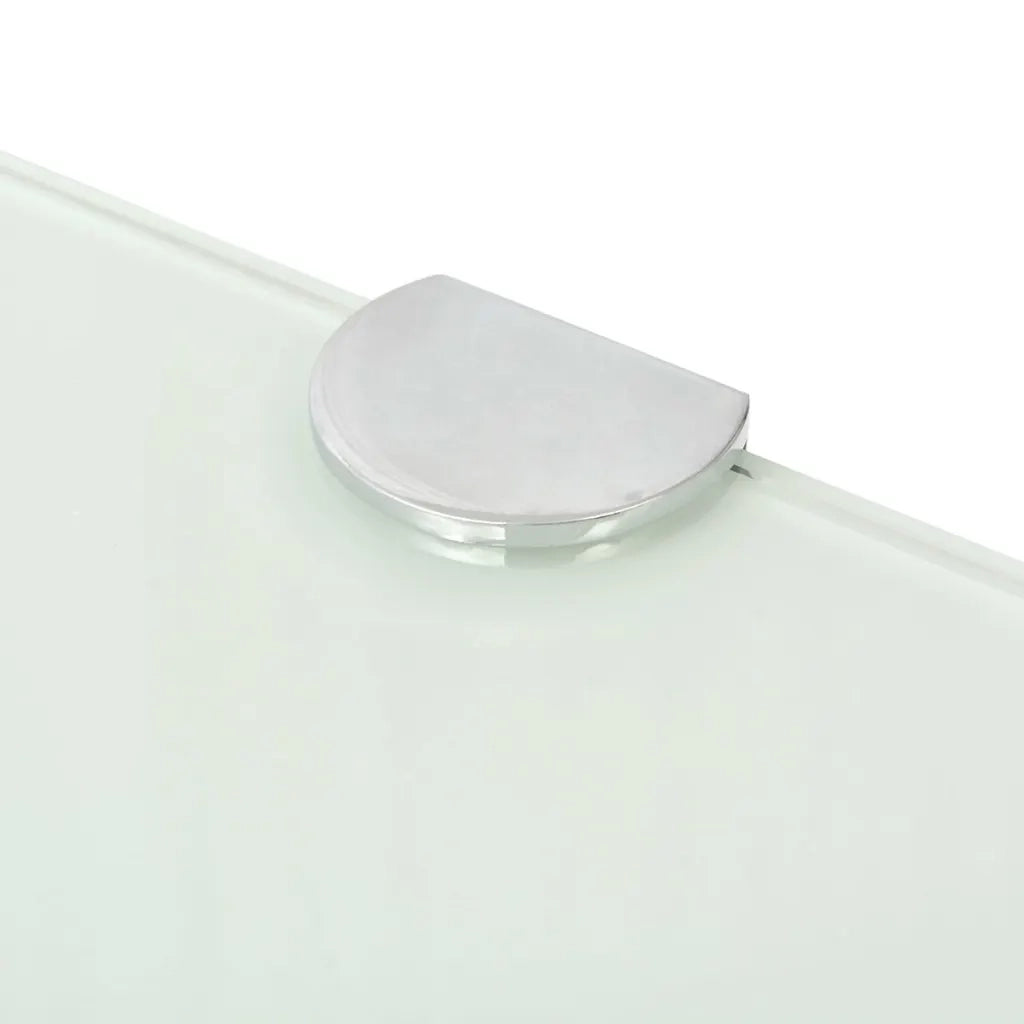 Scaffale Angolare con Supporto in Cristallo Vetro Bianco 35x35 cm 243859