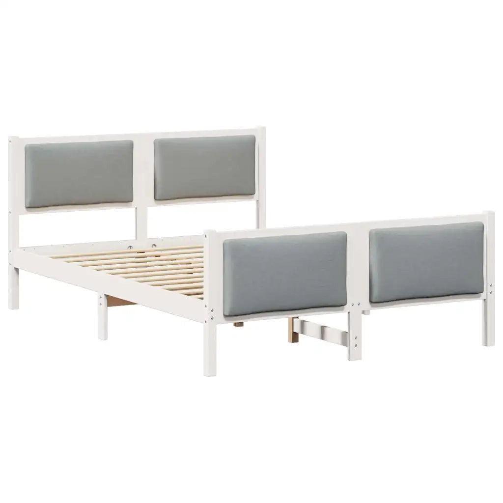 Struttura del letto Grigio chiaro 140 x 190 cm Tessuto