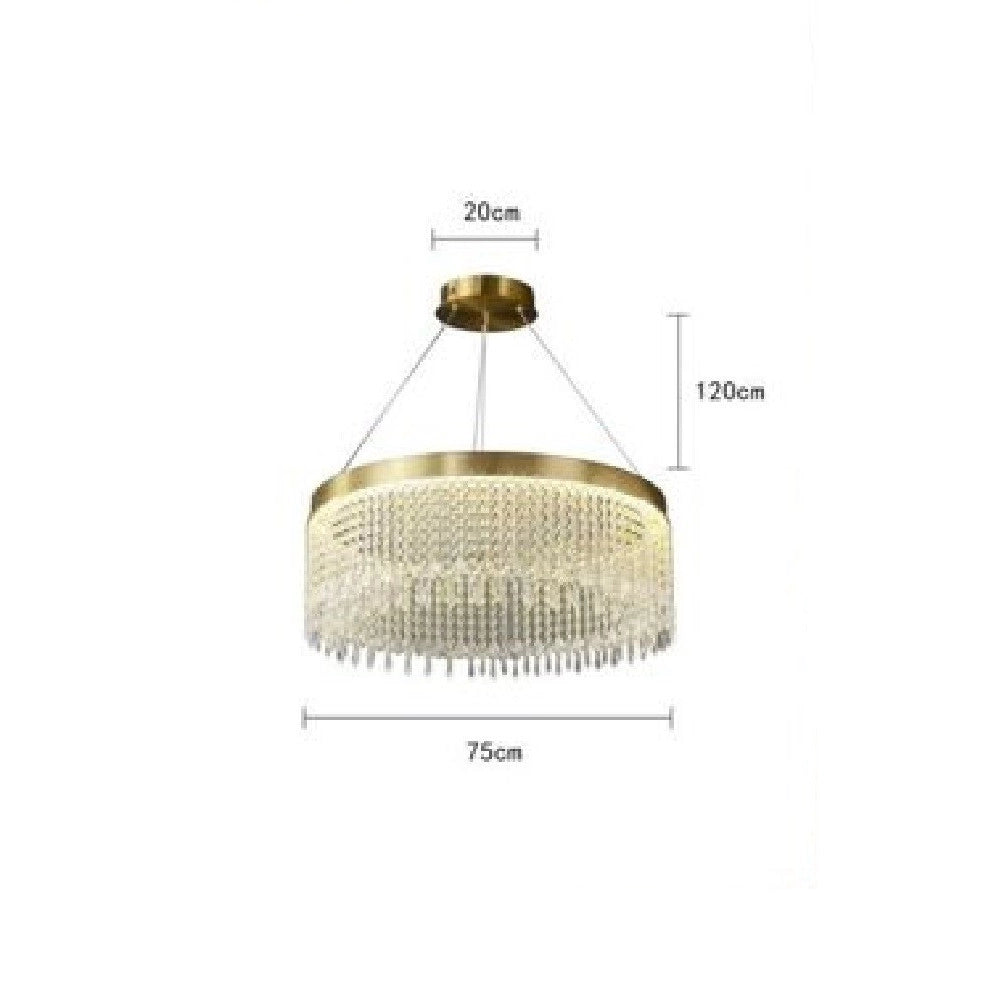 Trade Shop - Lampadario Led Sospensione Rotondo Con Cristalli In Acrilico Contemporaneo Lp-28 -