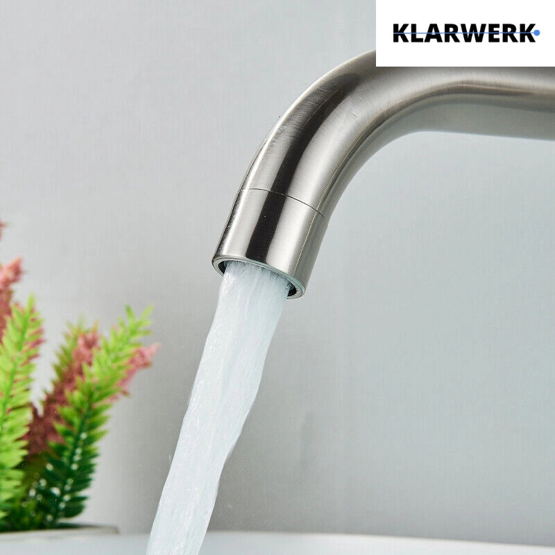 NAVIS | Rubinetto da bagno montaggio a parete in 2 parti argento|miscelatore semplice in acciaio inox  montaggio a parete per lavabo per hotel