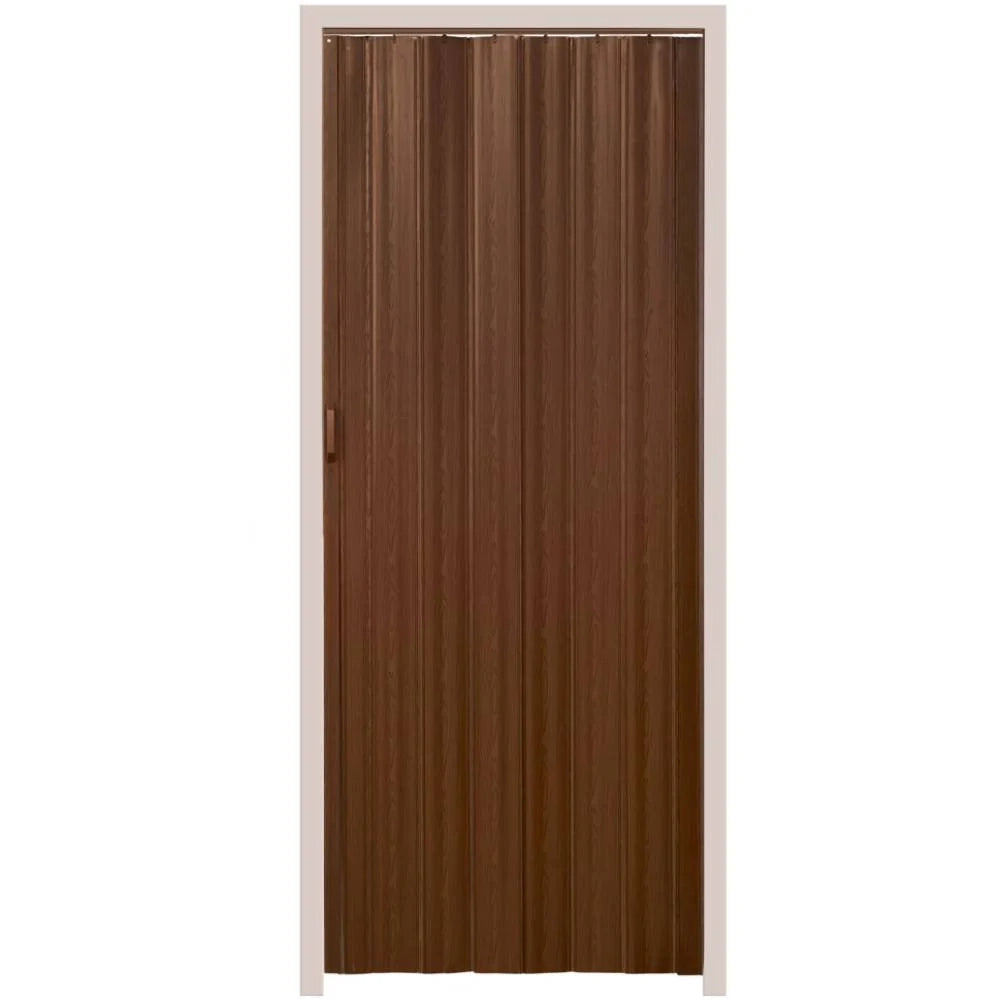 Porta a soffietto pieghevole porta da bagno in PVC estensibile scorrevole larghezza 80 cm marrone 08_0000544