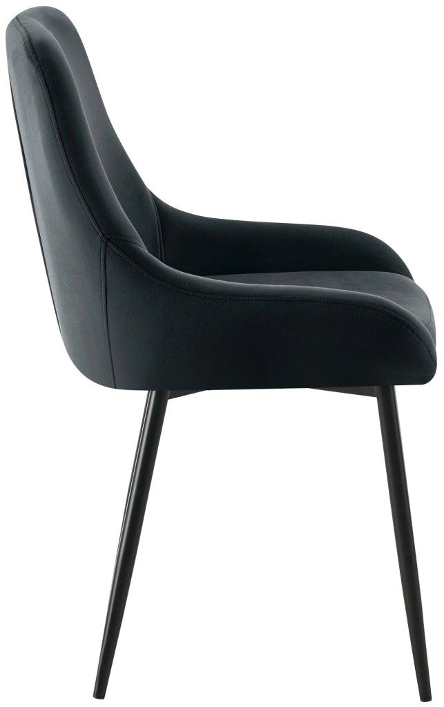Set di 2 sedie per sala da pranzo Elmira velluto nero 7