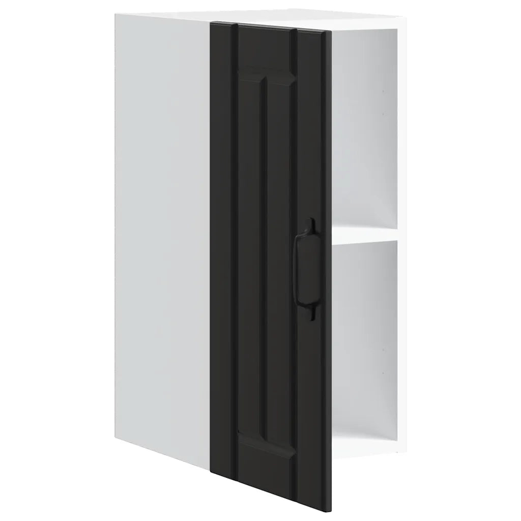 vidaXL Pensile da Cucina Lucca Nero in Legno Multistrato
