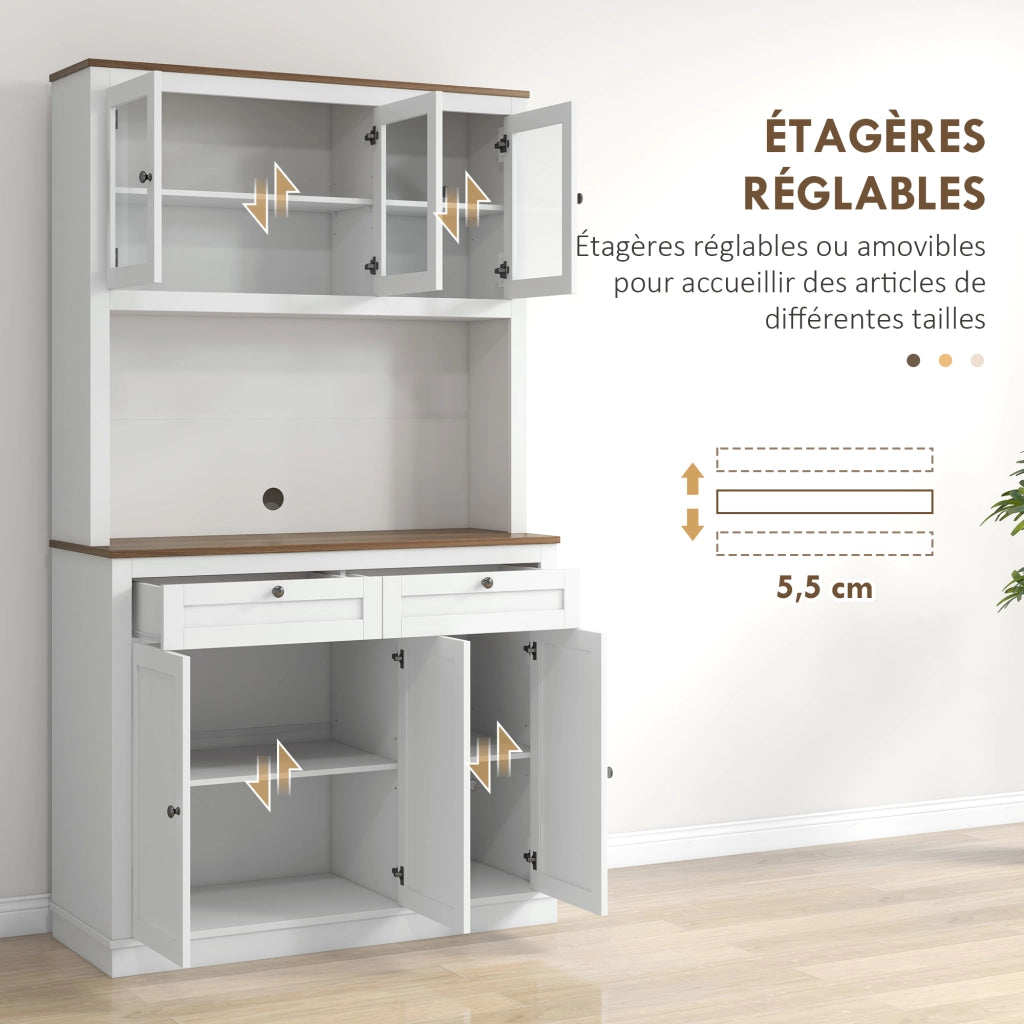 Armadio da cucina con ante e cassetti ¨C zephmum ¨C 100x40x180 bianco
