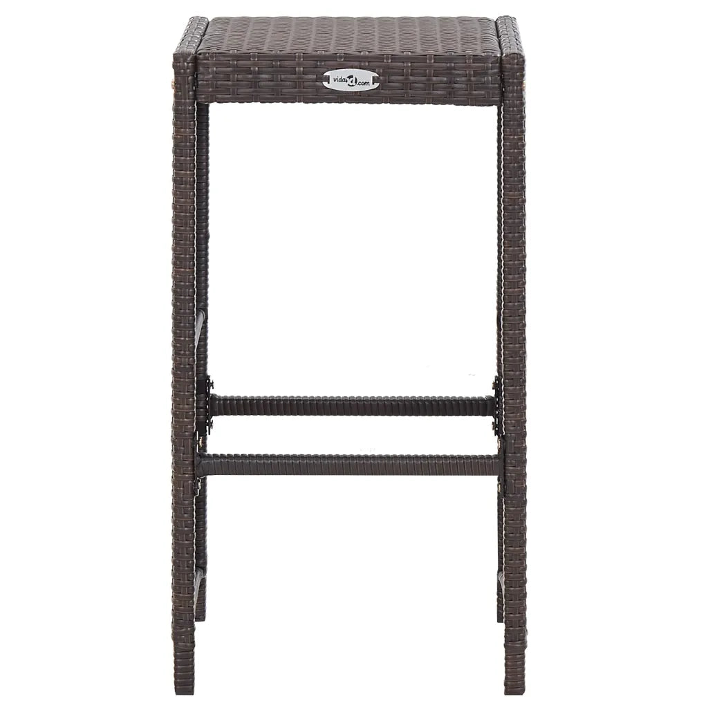 Set da Bar da Giardino 7 pz con Cuscini in Polyrattan Marrone 49559