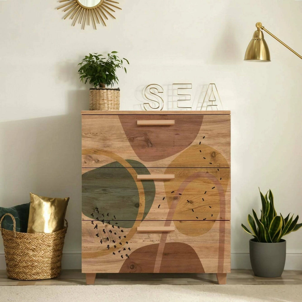 Cassettiera Dacia, Settimino multiuso, Comò camera da letto, Mobile con cassetti, 80x43h95 cm, Quercia