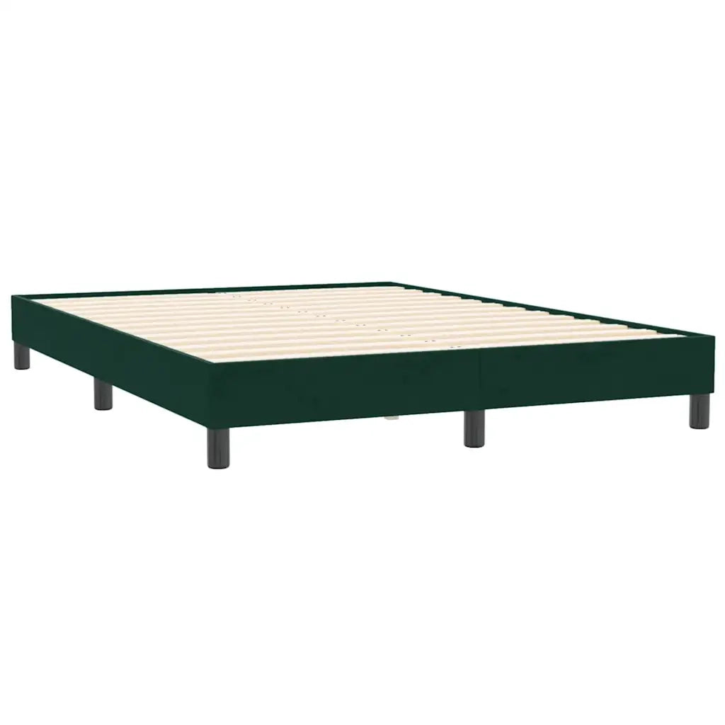Giroletto a Molle senza Materasso Verde Scuro 140x210cm Velluto