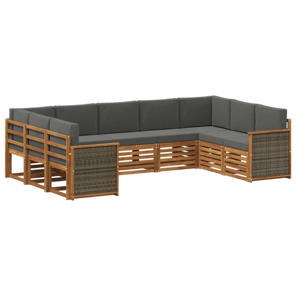 Set divano sezionale con cuscino 7 pcs Naturale e Antracite 3384828