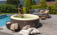 Vasca Idromassaggio da Esterno Gonfiabile Riscaldata 4-6 Posti Ø208x65 cm Ease.Zone Marrone