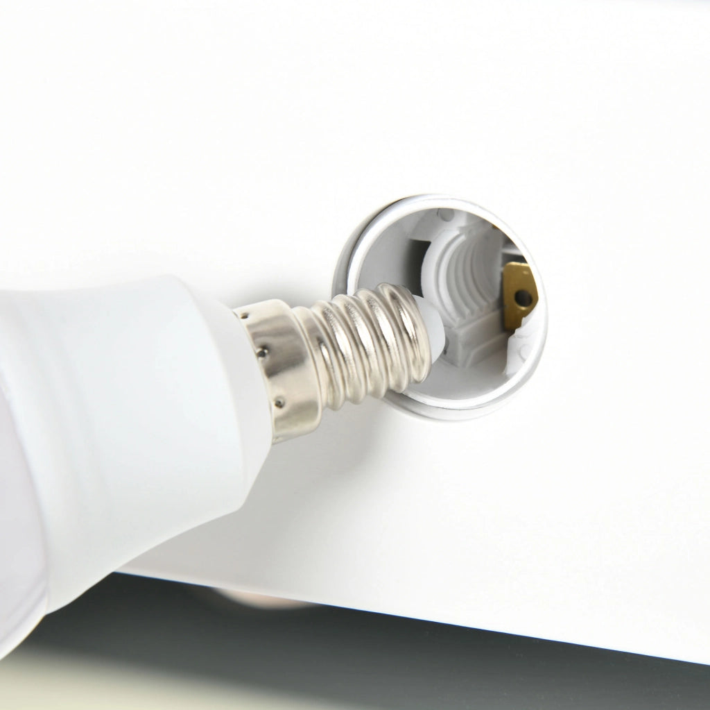 Specchio trucco Hollywood ULEVR 80x60 cm con 12 LED dimmerabili, touch e memoria, bianco