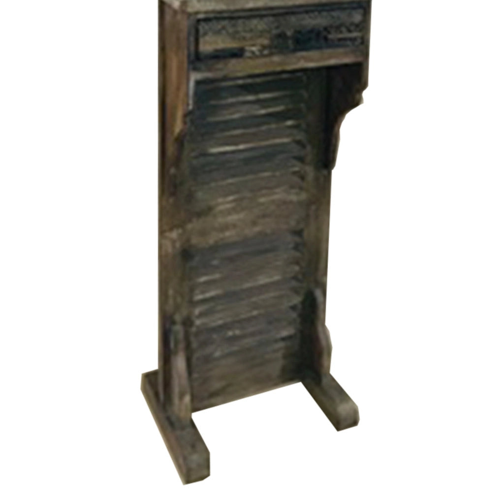 Mobile da ingresso con specchio in legno marrone 45x20x184h