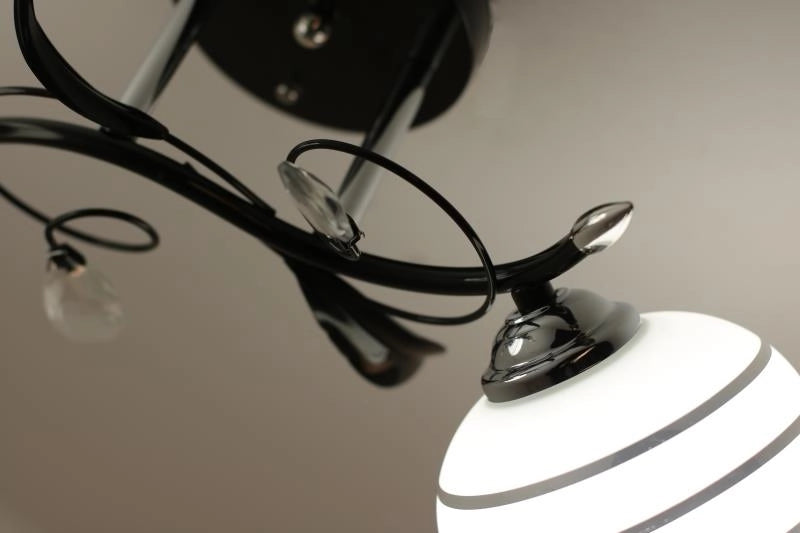 Plafoniera Lampex Milton 2 luci nero/bianco Ø50 E27