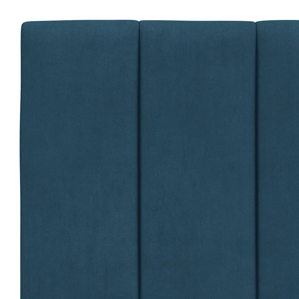 Letto con Materasso-Struttura Letto con Materasso Hanko Blu 90x190 cm in Velluto