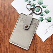 Houder ID-kaart in pelle PU con slot badge e logo aziendale nero.