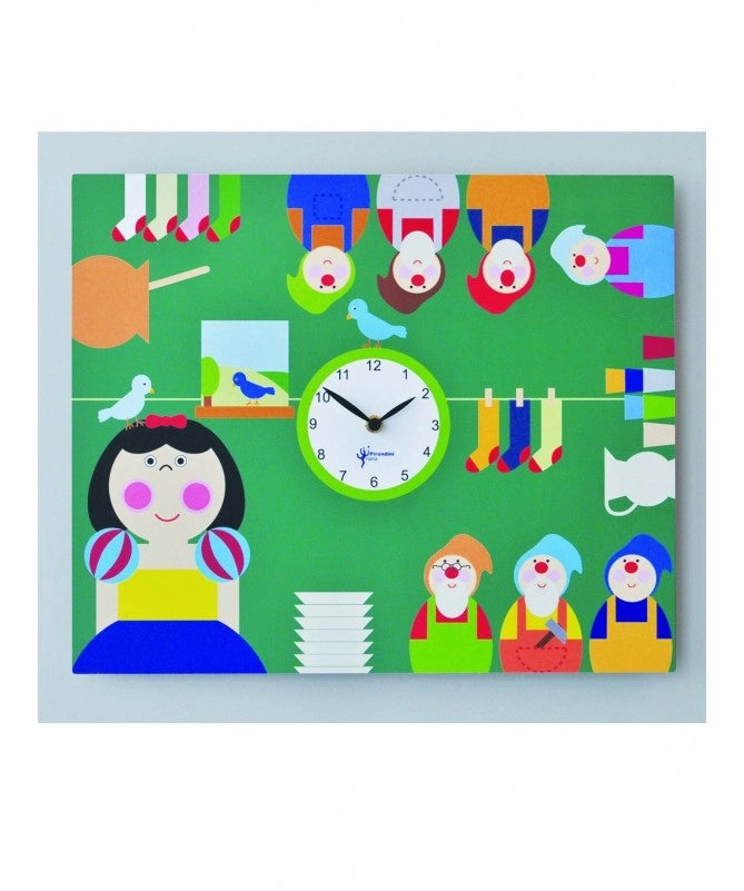 Orologio da parete Biancaneve con stampa in mdf Made in Italy
