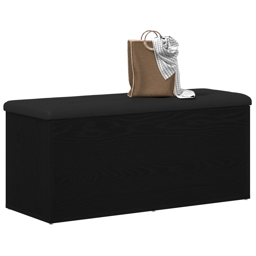 panchina da giardino  Nero Rovere 100x40x45 cm Legno ingegnerizzato
