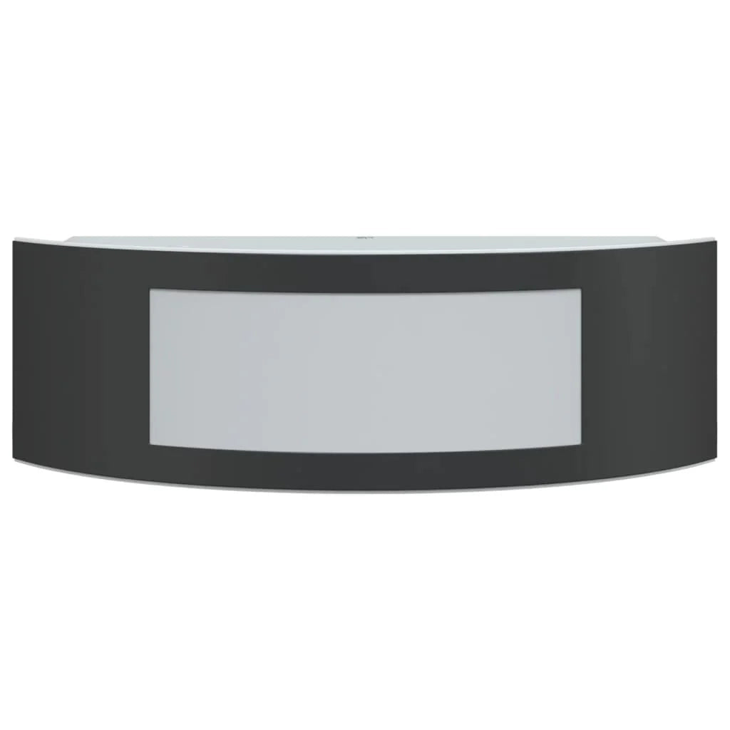 Set di 2 applique da esterno dal design moderno 31,5 x 9 x 10 cm in acciaio inox nero 02_0056614
