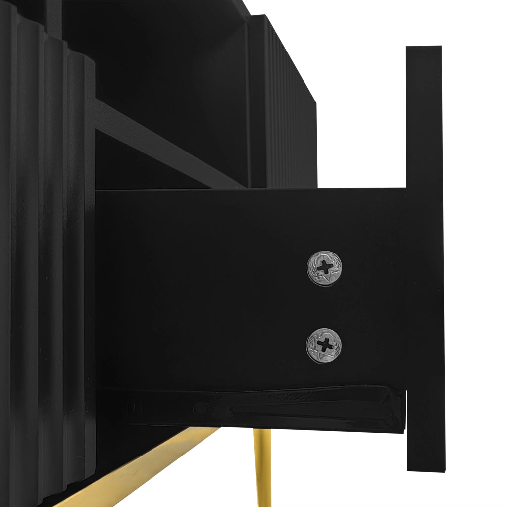 OKWISH Mobile TV con 2 Vani e 2 Cassetti, Apertura a Pressione, per Soggiorno, Pannello di Particelle, Nero, 165×36×55 cm
