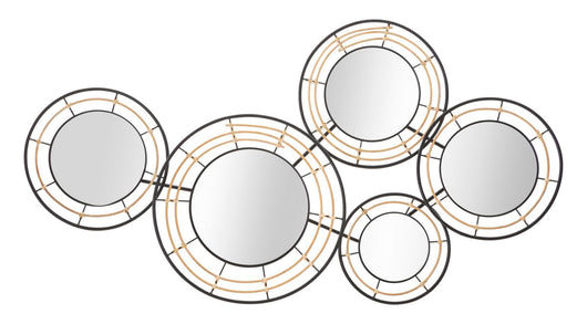 Pannello da Muro con Specchi Oporto 111x9,5x59 cm in Rattan