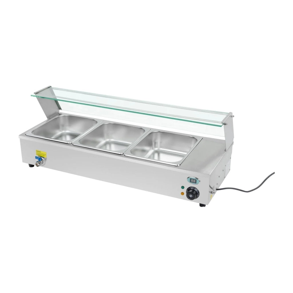 Vetrina professionale elettrica bagnomaria 3 x GN 1/2 1.300 watt 3614108