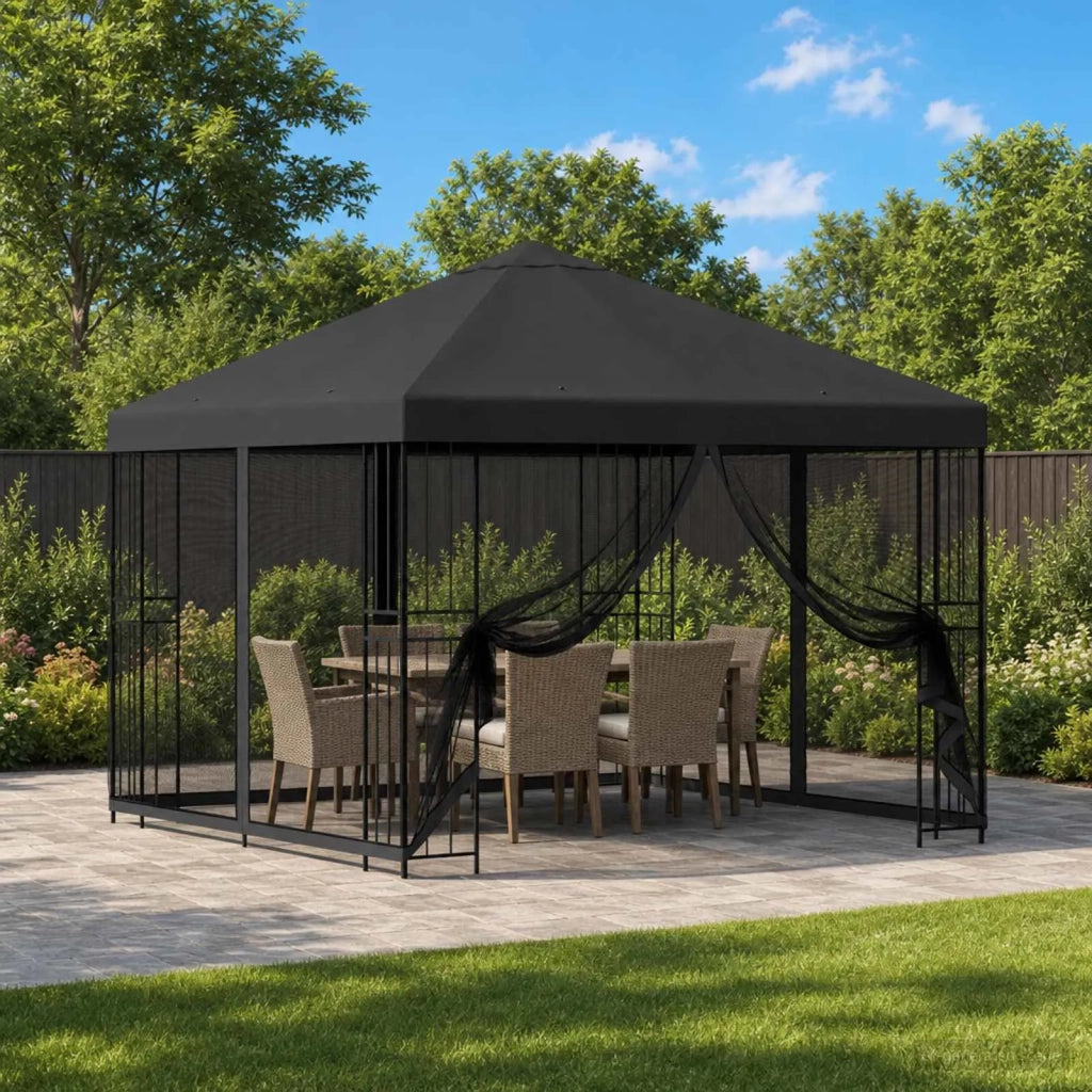 Gazebo | Pergolato da giardino con pareti laterali 3 x 3 m Antracite