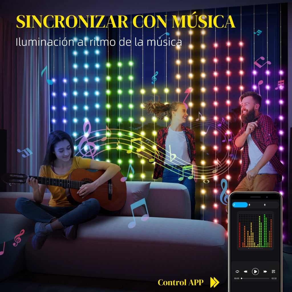 Tenda Luce LED 3x3m Intelligente con App e Telecomando ¨C zephmum ¨C Effetti Colori Personalizzabili